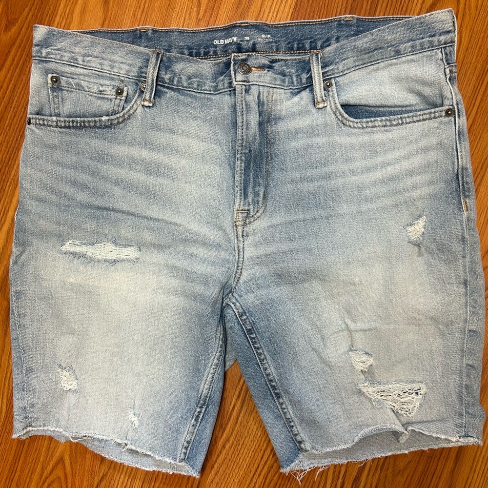 Mens Old Navy Distressed Denim Cut Off Short Size 38